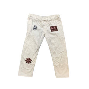 Shoyoroll Gi Pants Adult A1F Fitted Slim White Cotton Drawstring Jiu Jitsu BJJ